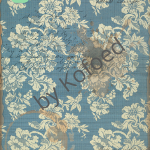 Digitalt papir store hvide blomster blå baggrund