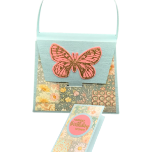 Taske-æske med kort, lys blå