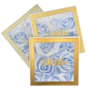 Tillykke-kort - guld