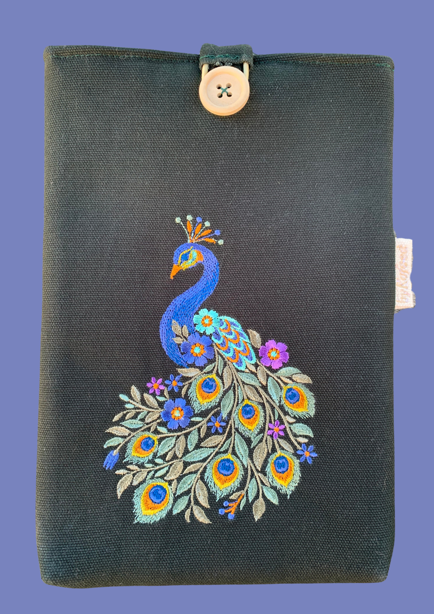Bog-hylster (book sleeve) med broderi